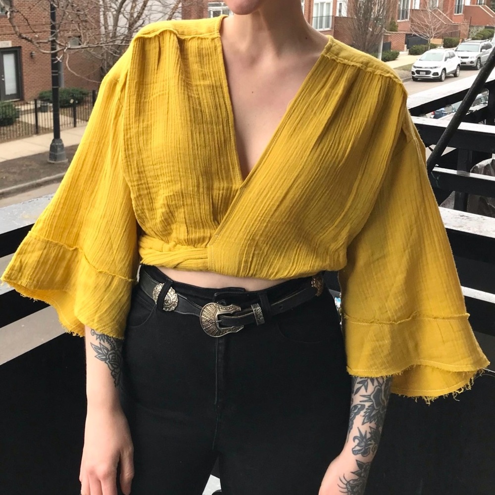 Urban Outfitters Mustard Yellow Crop Top